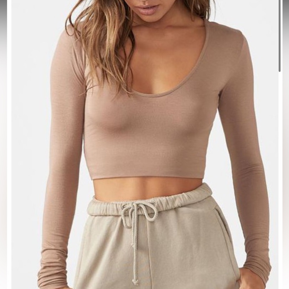 JOAH BROWN Scoop Neck Long Sleeve Top